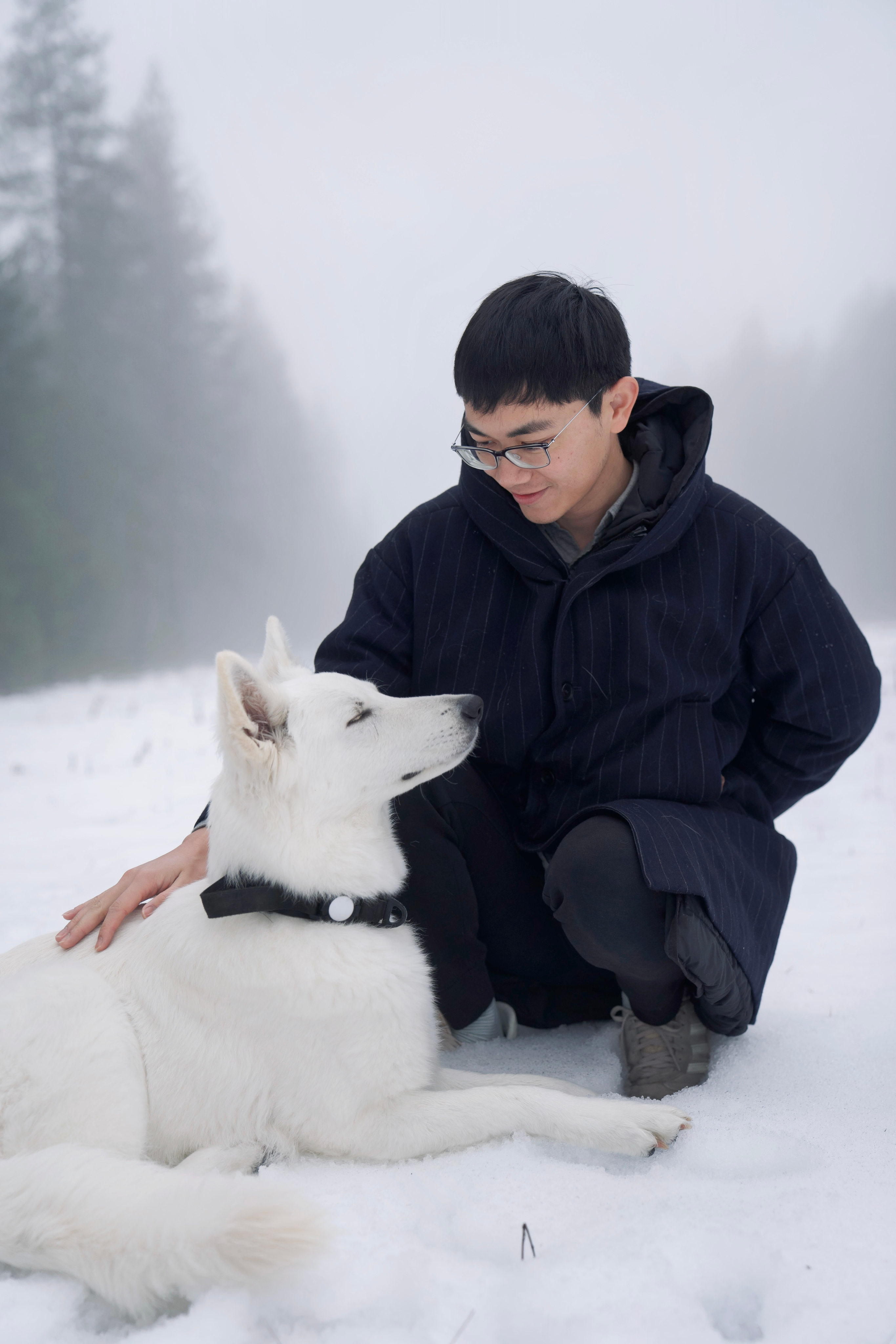 Orange gradient with shades of blue